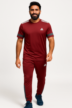 Burgendy Dri-Fit for Men | Shoulder Stripes