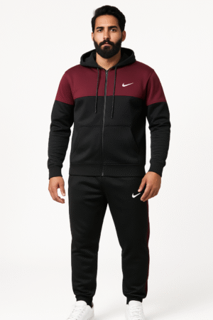 Street Style Maroon Fleece-Tracksuit