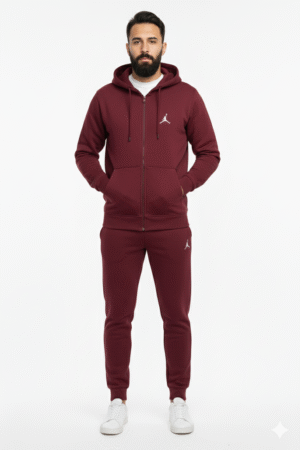 Zipper hoodie & trouser | Maroon