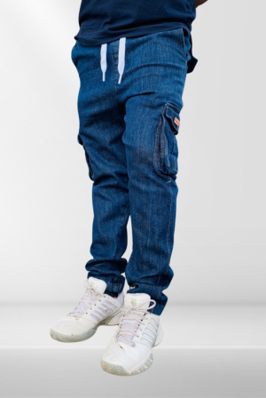 6 Pocket Denim Cargo Trouser | Navy